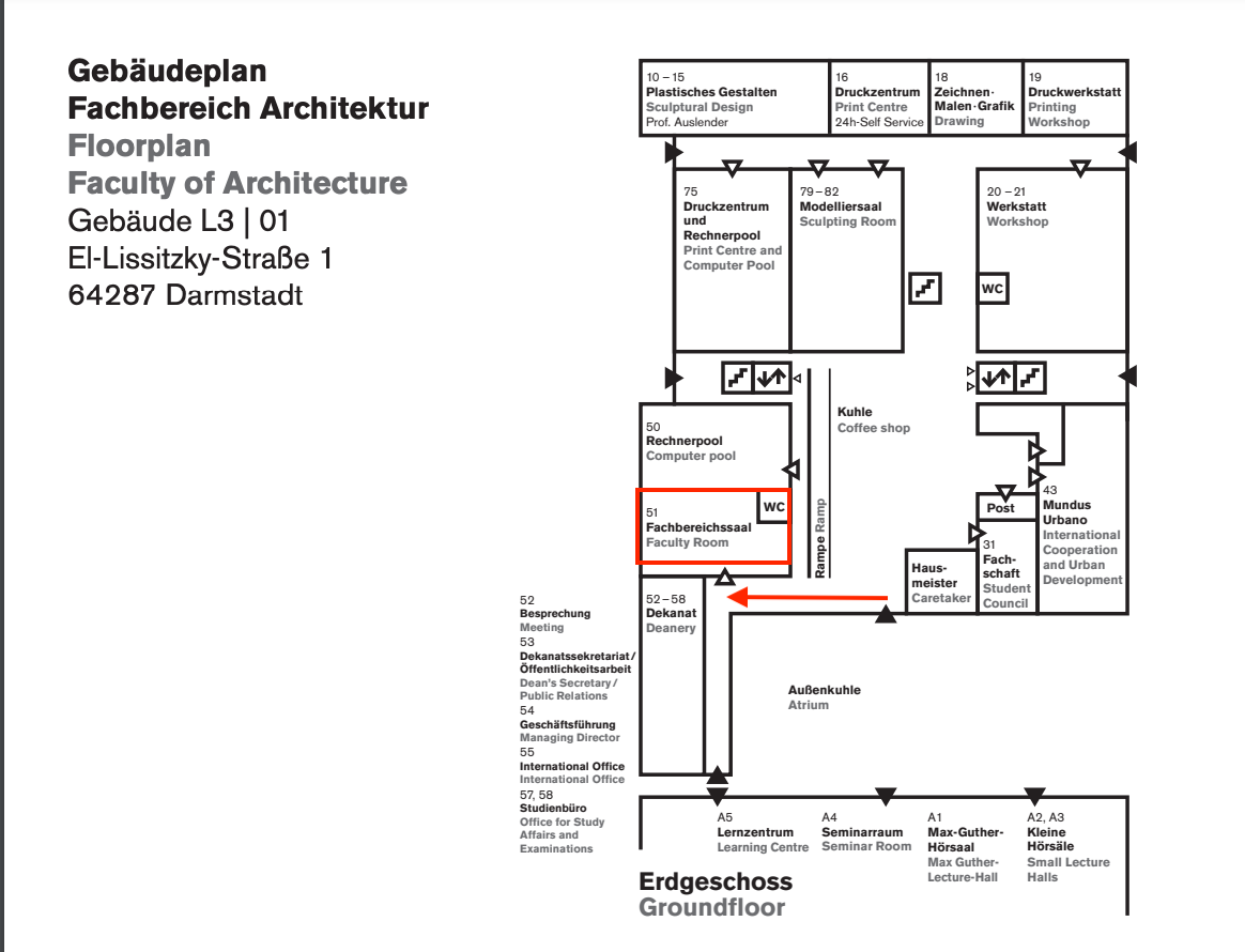 Lageplan Fachbereichssaal