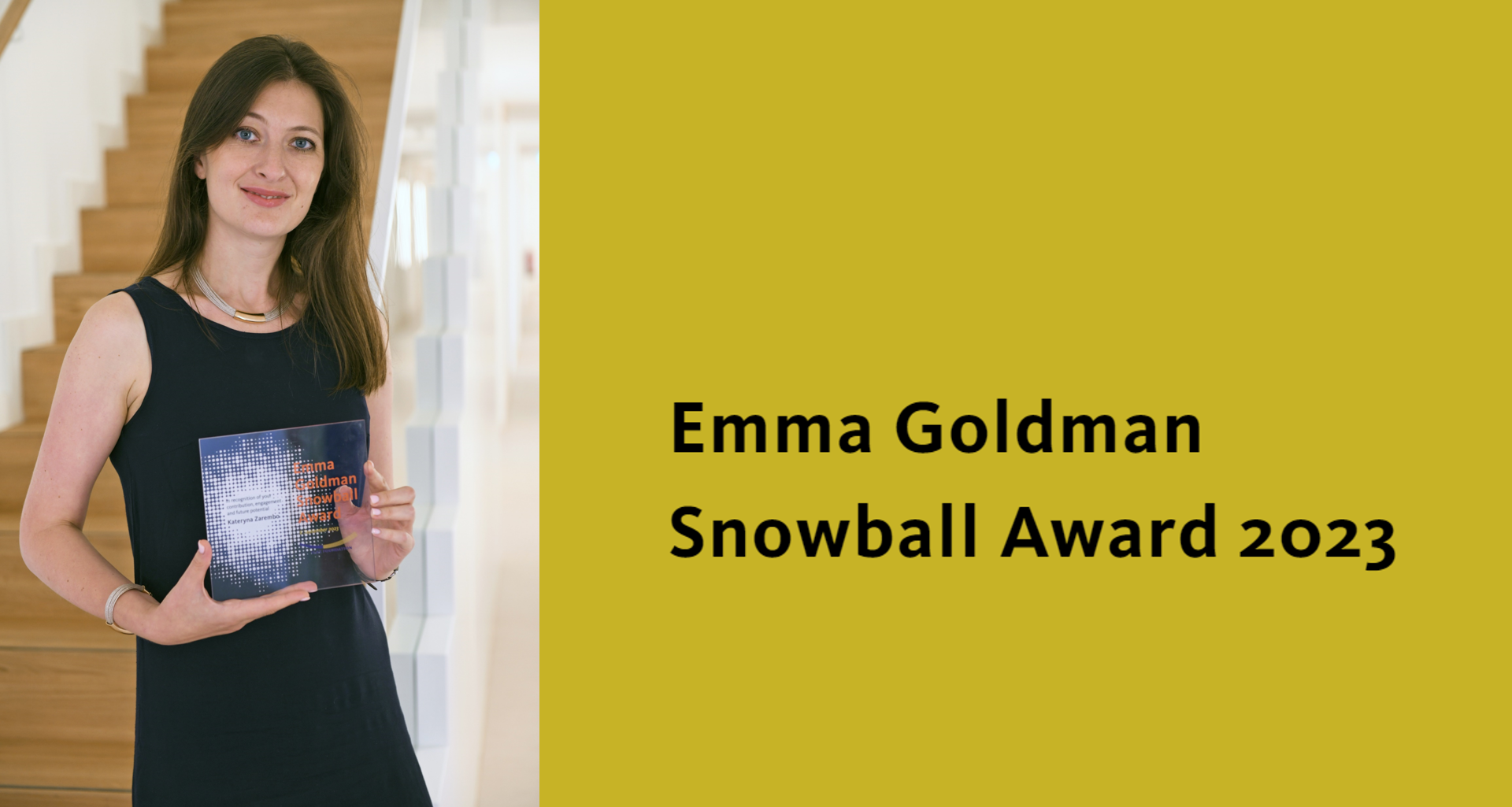 Kateryna Zarembo is honored with Emma Goldman Snowball Award