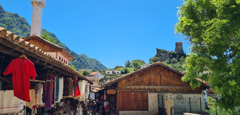 View of Krujë’s historic old town from the workshop venue.
